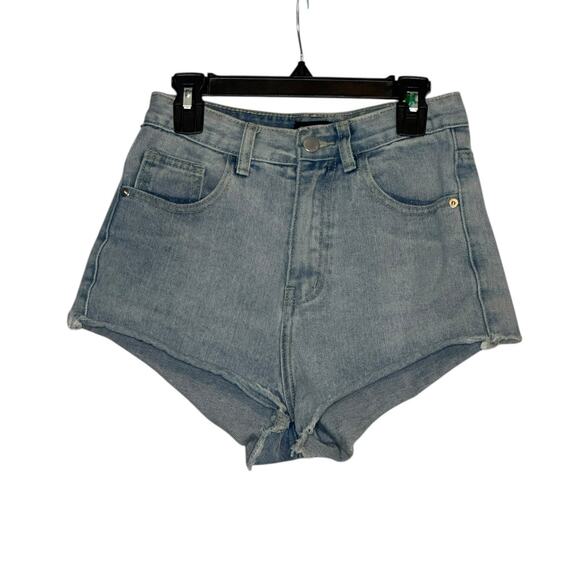 PrettyLittleThing Blue cut off jean shorts size 2 - Picture 1 of 7